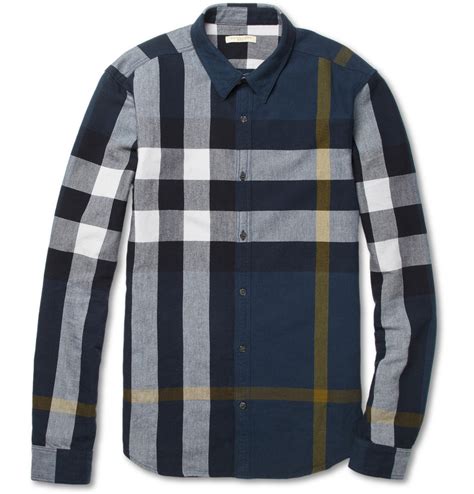 burberry blue dress shirt|Burberry men's blue plaid scarf.